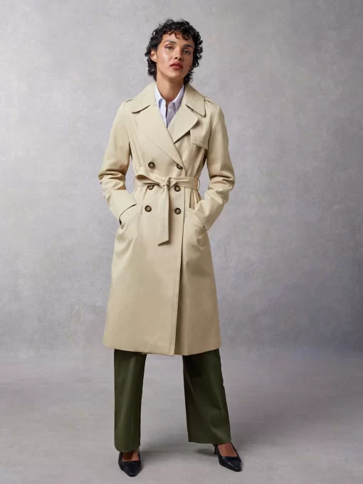 Clothing Rouje | Adina Trench Coat Uni Sable