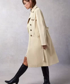 Clothing Rouje | Adina Trench Coat Uni Sable