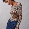 Clothing Rouje | Alaina Top Jungle Marron
