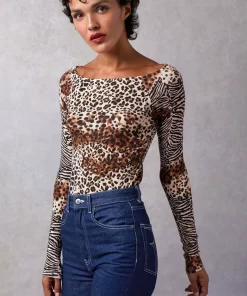 Clothing Rouje | Alaina Top Jungle Marron