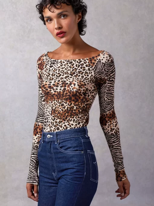 Clothing Rouje | Alaina Top Jungle Marron