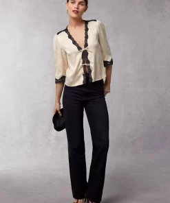 Clothing Rouje | Aldo Top Upcycled Jacquard Creme
