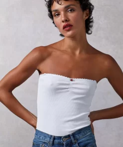 Clothing Rouje | Alexa Top Uni Blanc