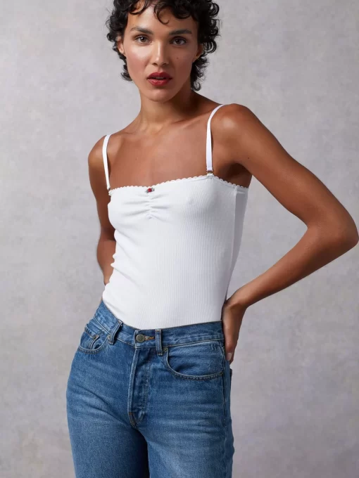 Clothing Rouje | Alexa Top Uni Blanc