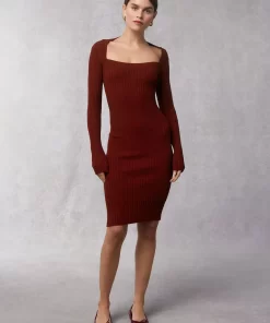 Clothing Rouje | Alma Dress Uni Bordeaux