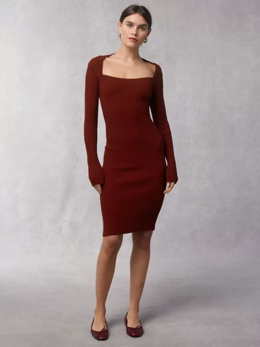 Clothing Rouje | Alma Dress Uni Bordeaux