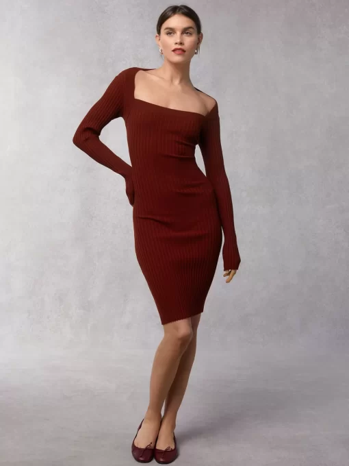 Clothing Rouje | Alma Dress Uni Bordeaux