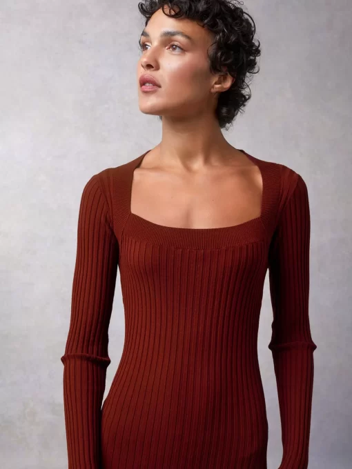 Clothing Rouje | Alma Dress Uni Bordeaux