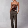 Clothing Rouje | Amale Pants Upcycled Mini Chevron Marron