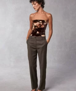 Clothing Rouje | Amale Pants Upcycled Mini Chevron Marron