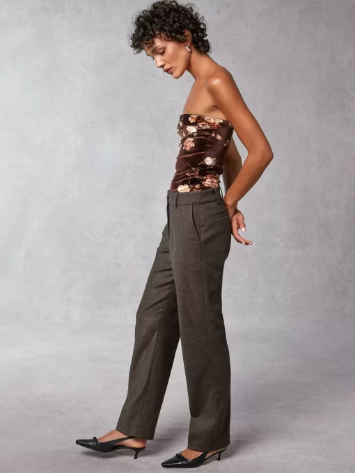 Clothing Rouje | Amale Pants Upcycled Mini Chevron Marron
