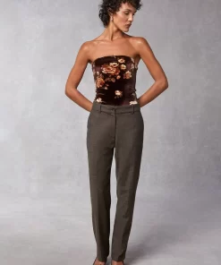 Clothing Rouje | Amale Pants Upcycled Mini Chevron Marron