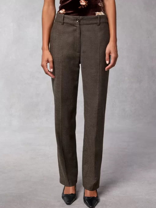 Clothing Rouje | Amale Pants Upcycled Mini Chevron Marron