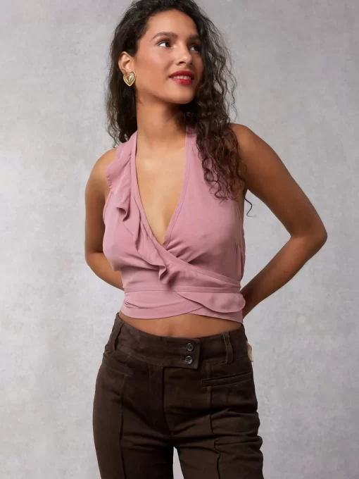 Clothing Rouje | Ambrine Top Crinkle Pourpre