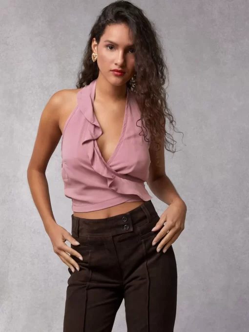 Clothing Rouje | Ambrine Top Crinkle Pourpre
