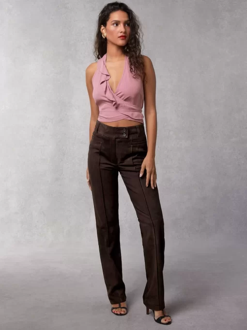 Clothing Rouje | Ambrine Top Crinkle Pourpre