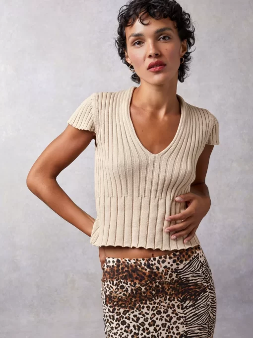 Clothing Rouje | Augustine Top Uni Sable