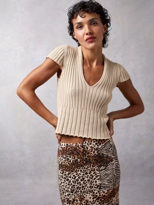 Clothing Rouje | Augustine Top Uni Sable