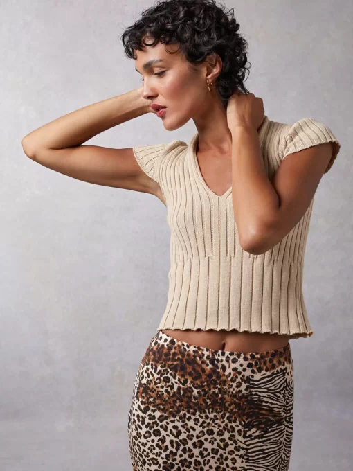 Clothing Rouje | Augustine Top Uni Sable