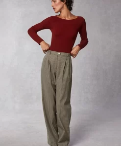Clothing Rouje | Billie Pants Upcycled Pied De Poule Marron