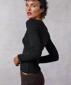 Clothing Rouje | Brigitte Sweater Uni Noir