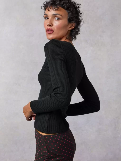 Clothing Rouje | Brigitte Sweater Uni Noir