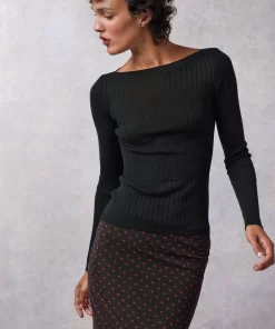 Clothing Rouje | Brigitte Sweater Uni Noir