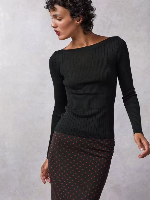 Clothing Rouje | Brigitte Sweater Uni Noir