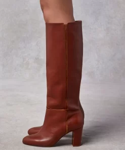 Accessories Rouje | Camelia Boots Cuir Caramel