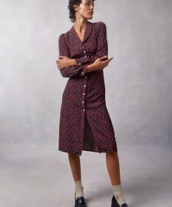 Clothing Rouje | Clementine Dress Dimanche Bucolique Marine