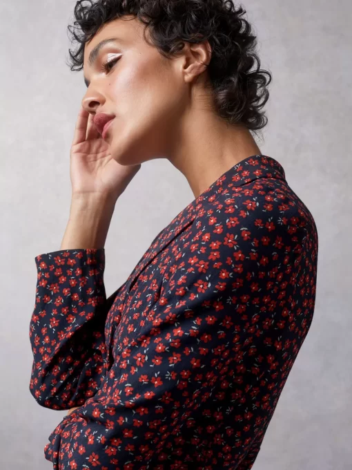 Clothing Rouje | Clementine Dress Dimanche Bucolique Marine