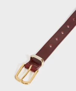 Accessories Rouje | Coeur Belt Cuir Bordeaux