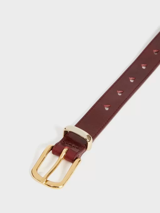 Accessories Rouje | Coeur Belt Cuir Bordeaux