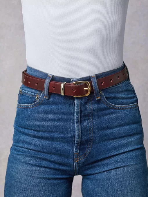Accessories Rouje | Coeur Belt Cuir Bordeaux