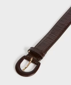 Accessories Rouje | Cooper Belt Croco Chocolat