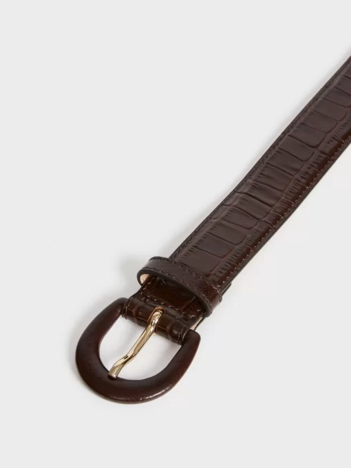 Accessories Rouje | Cooper Belt Croco Chocolat