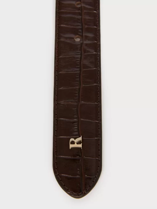 Accessories Rouje | Cooper Belt Croco Chocolat