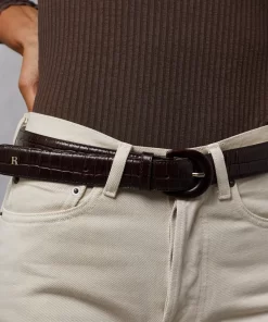 Accessories Rouje | Cooper Belt Croco Chocolat