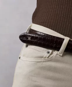 Accessories Rouje | Cooper Belt Croco Chocolat