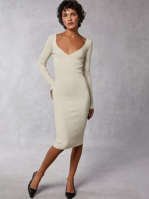 Clothing Rouje | Elisa Dress Uni Beige