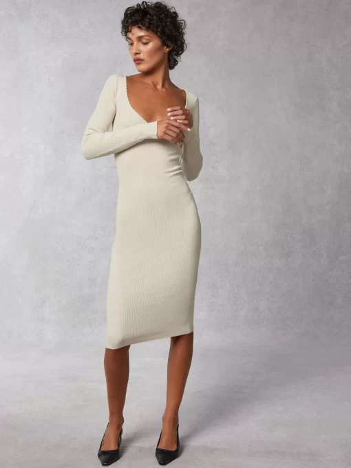 Clothing Rouje | Elisa Dress Uni Beige