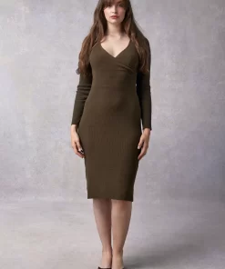 Clothing Rouje | Elisa Dress Uni Kaki