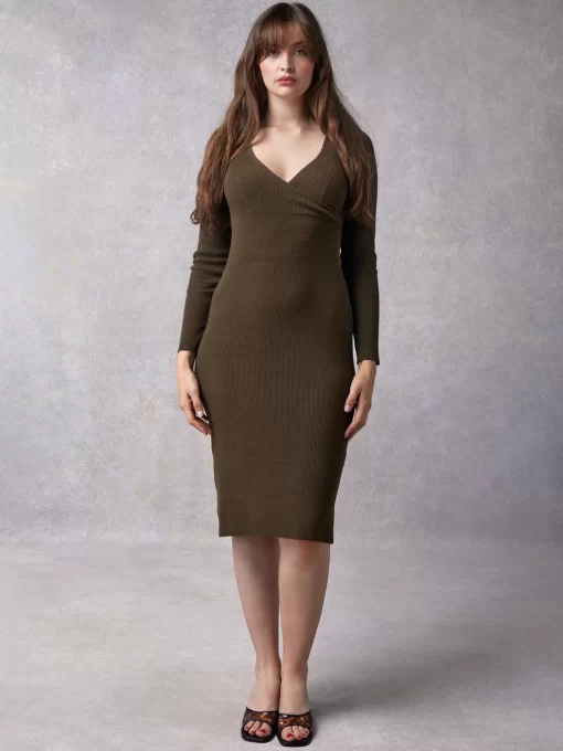 Clothing Rouje | Elisa Dress Uni Kaki