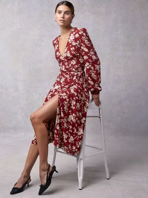Clothing Rouje | Gabin Dress Burgundy