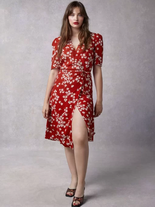Clothing Rouje | Gabin Dress Cerisier Rouge