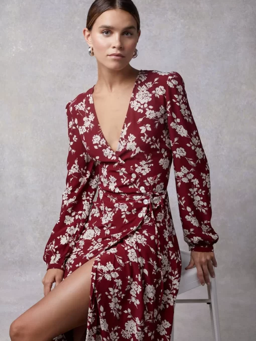 Clothing Rouje | Gabin Dress Burgundy
