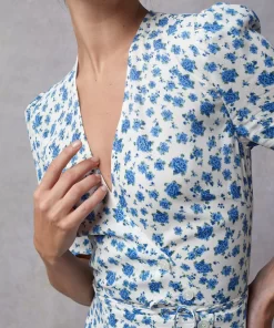 Clothing Rouje | Gabin Dress Periwinkle Ecru