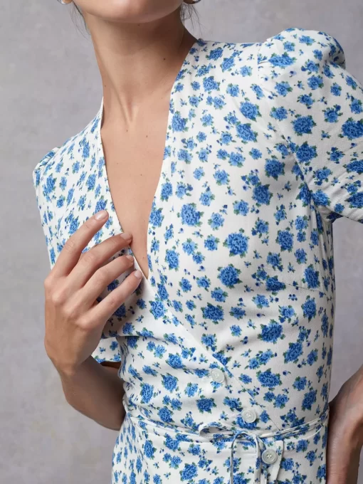 Clothing Rouje | Gabin Dress Periwinkle Ecru