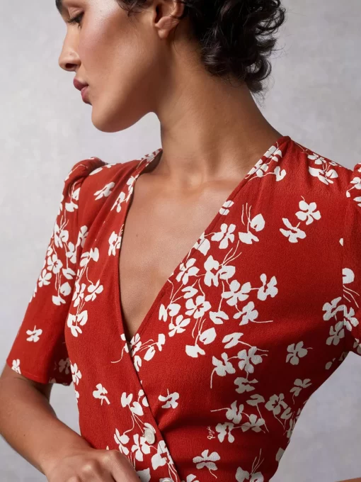Clothing Rouje | Gabin Dress Cerisier Rouge