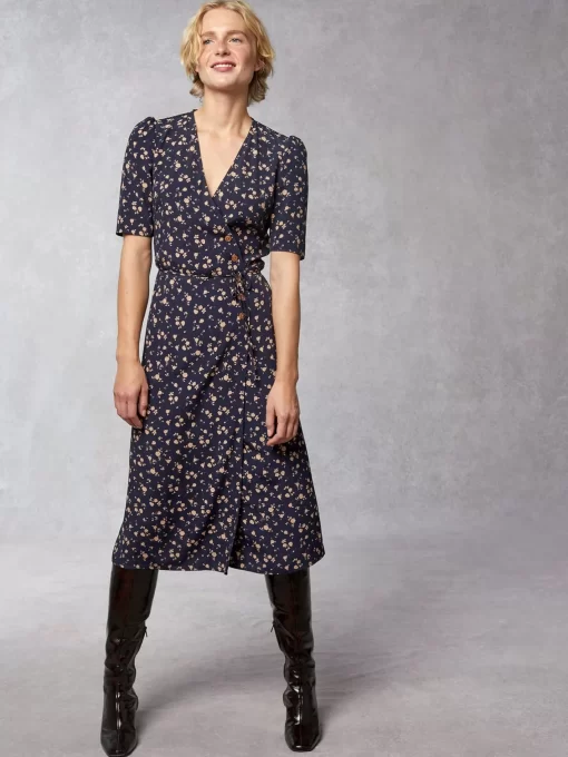 Clothing Rouje | Gabin Dress Upcycled Roses Bicolores